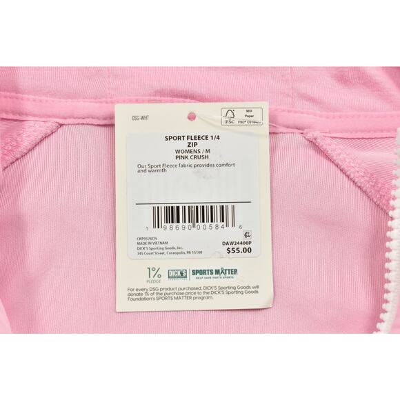 DSG Women's Pink Crush Sport Fleece 1/4 Zip Hoodie Regular Size M - Picture 8 of 8